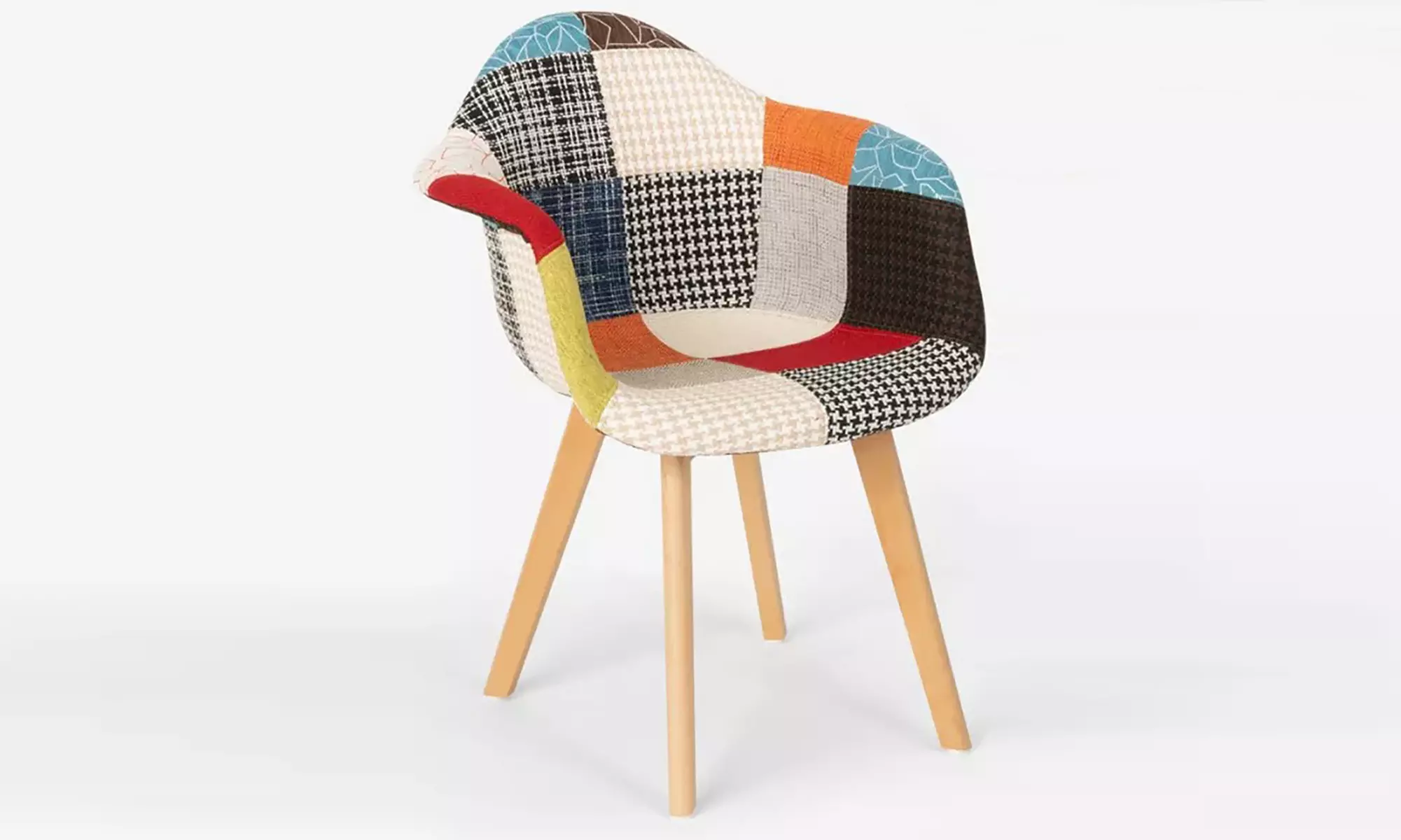 Kit di 2 poltroncine Picasso Patchwork in legno di faggio e metallo