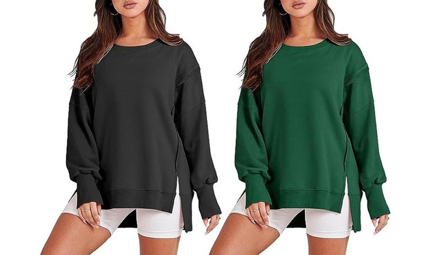 Image 11: Sweatshirt ample avec fente latérale pour femme