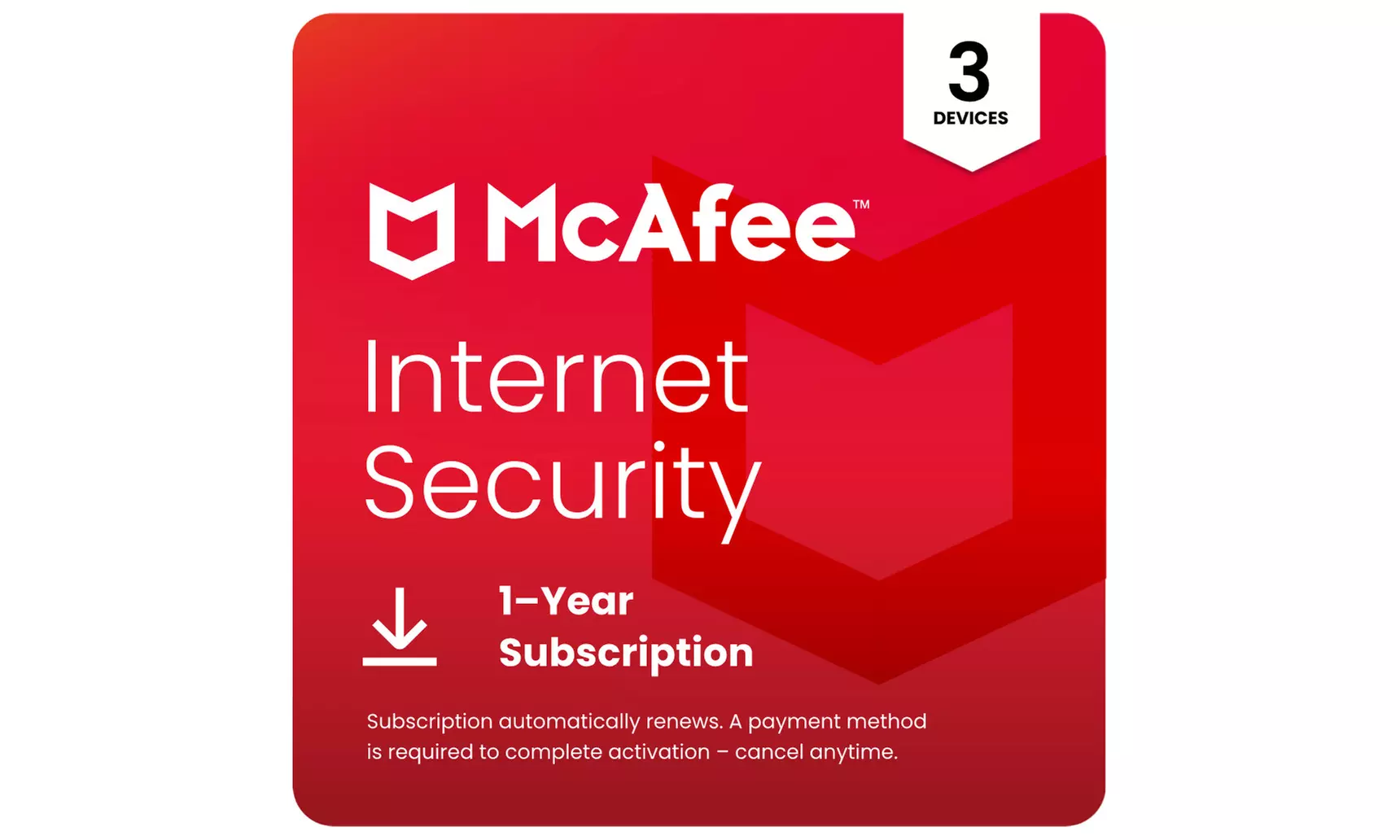 McAfee Internet Security 1 or 3 Devices | 1-or 2-years