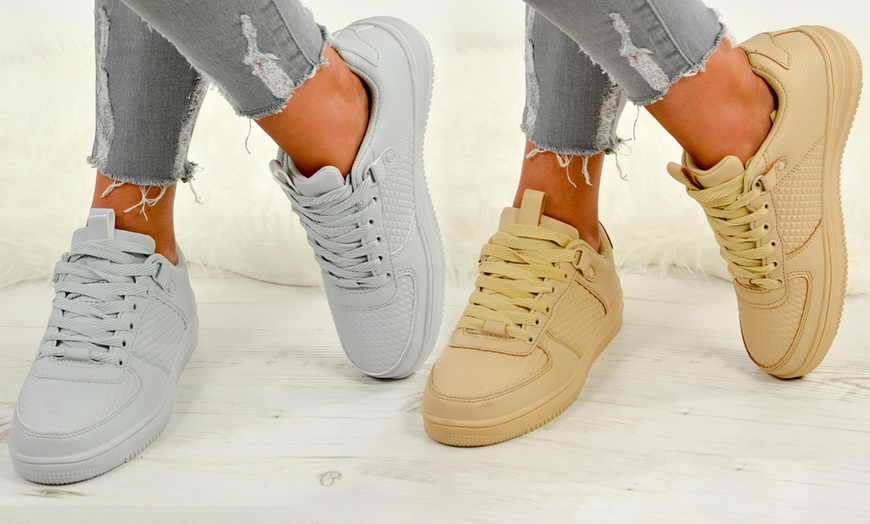 Image 1: Women's Lace-Up Sneakers