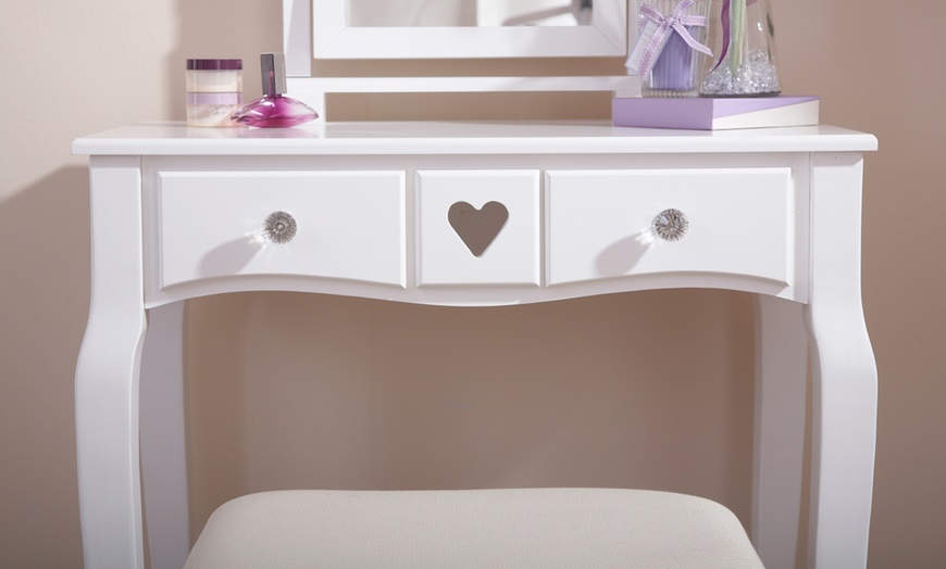 Image 2: Heart Dressing Table and Stool