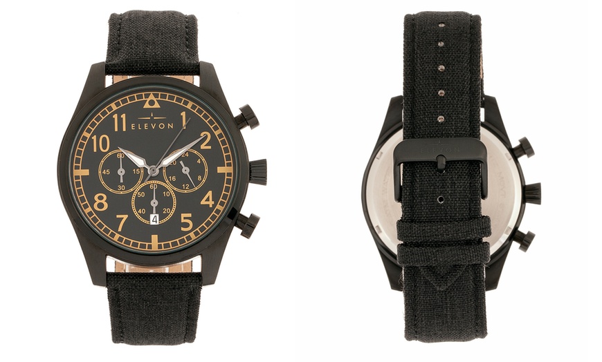 Image 7: Elevon Leather-Band Men's Watch