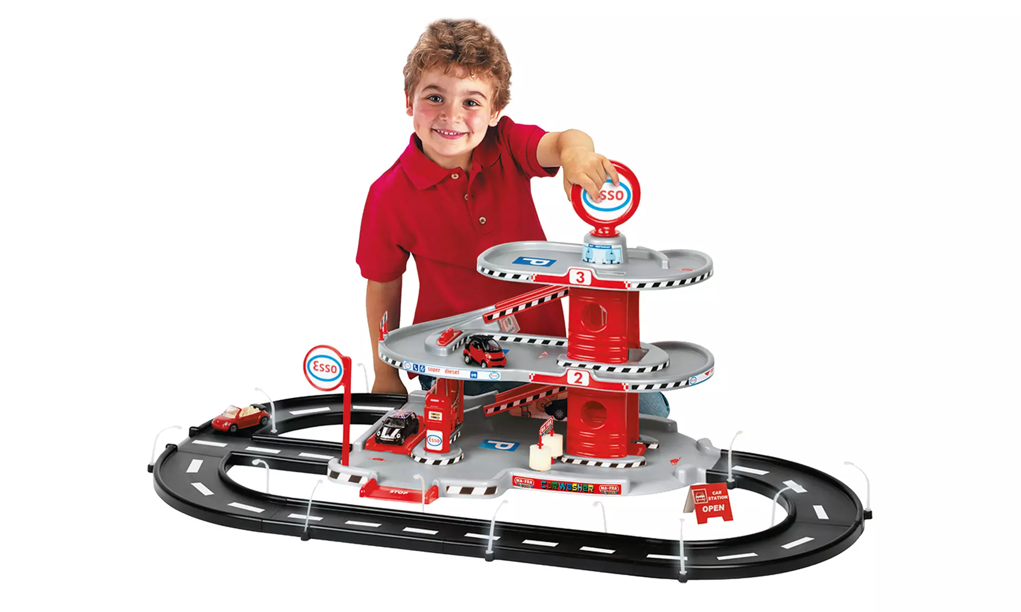 Jouet garage 2 ou 3 niveaux avec voitures et accessoires pour enfants - Primary Image