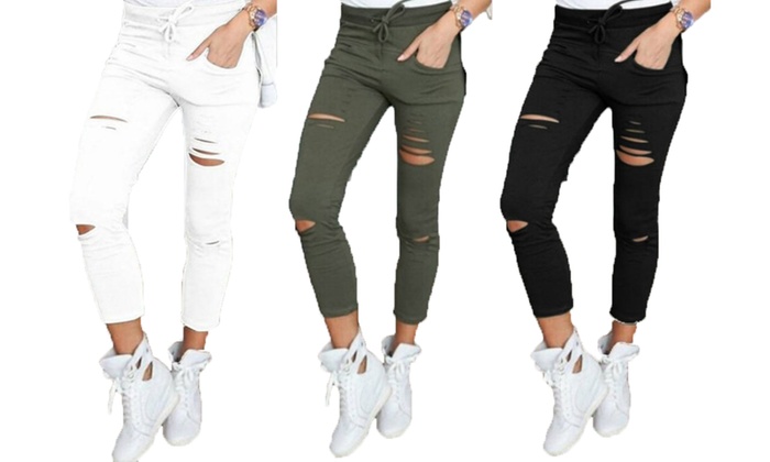 Verwonderlijk Tot 58% op Skinny broek met stretch en gaten | Groupon Producten IU-23