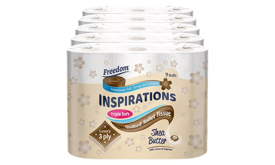 45, 90 or 135 Rolls of Freedom Three-Ply Toilet Paper