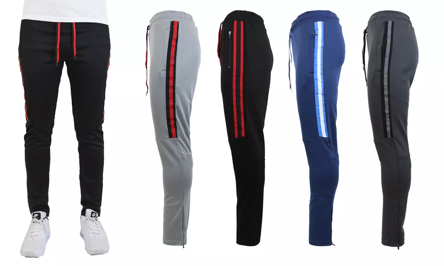 2-Pack Galaxy By Harvic Men's Active Moisture-Wicking Stripe Joggers (S-2XL) - Primary Image