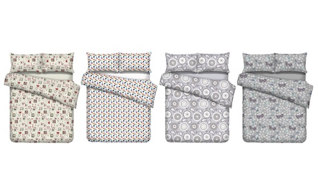 Parure copripiumino in microfibra disponibile in 2 misure e 4 fantasie