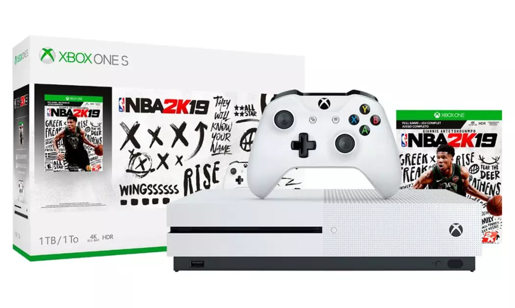 Xbox One S 1TB Game Console with "NBA 2K19" Bundle - Primary Image