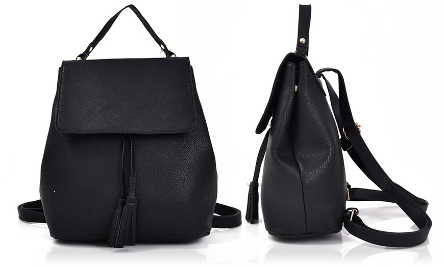 Image 3: Women's Faux Leather Backpack