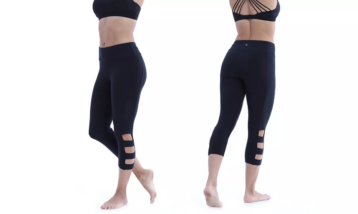 Bally Total Fitness Women's Strappy Capri Leggings - Second Medium