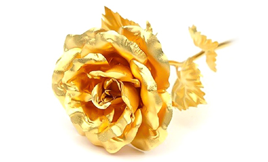 Image 3: 24 Karat Gold-Plated Rose