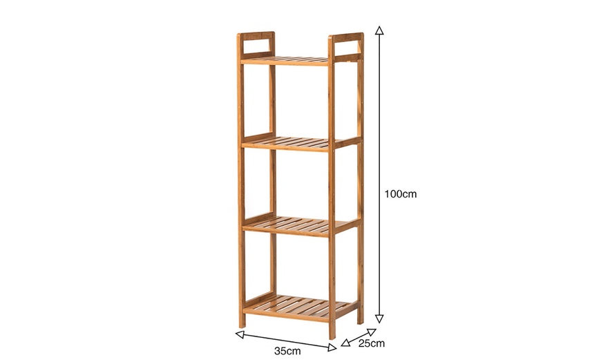 Image 6: Bamboo Wood-Tiered Book Storage Shelf Collection
