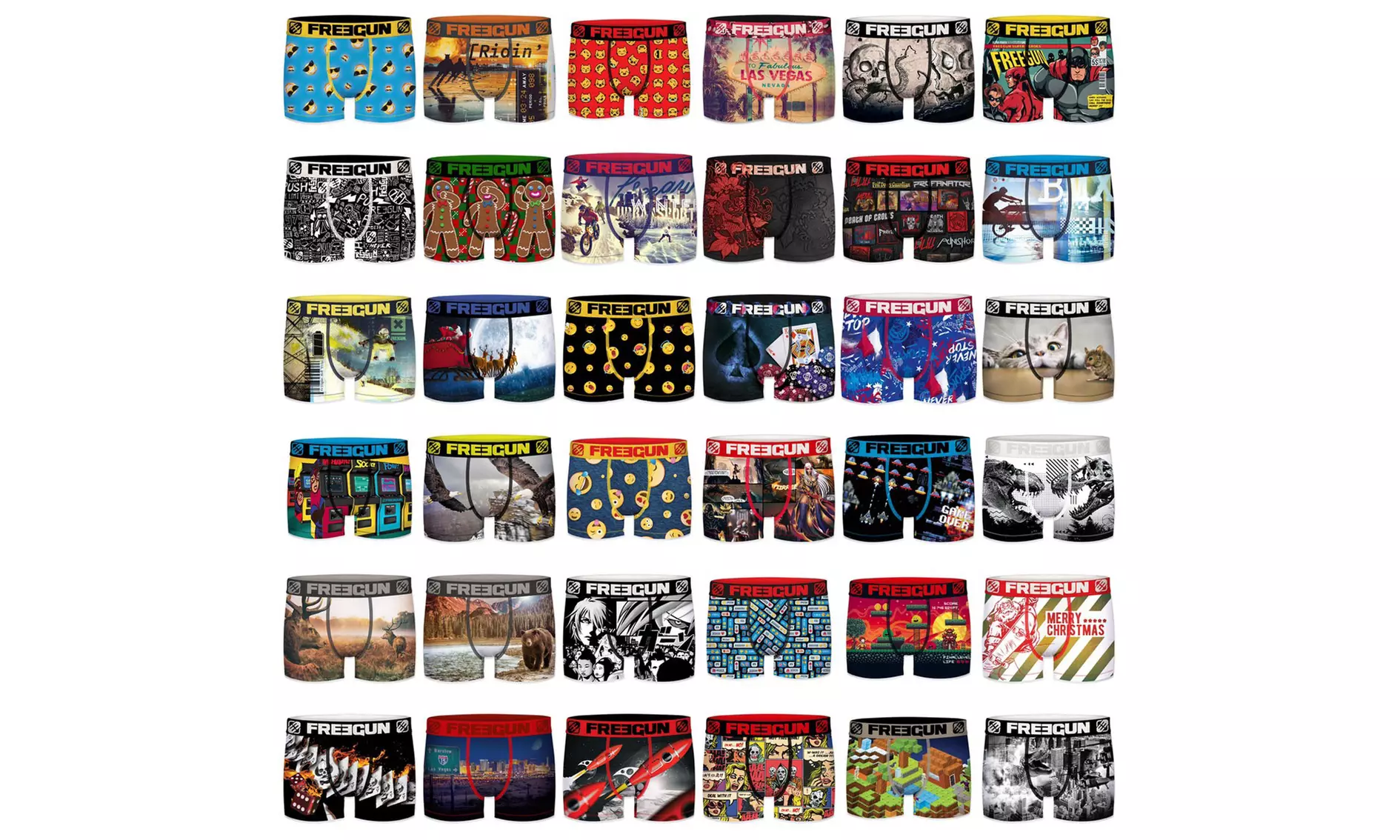 12-pack heren boxershorts met diverse prints