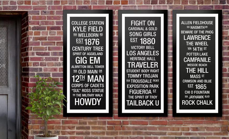 $79 for a 44"x18" Framed College Town Bus Roll Print ($299 List Price). 30 Schools Available. Free Shipping and Returns. - Second Medium