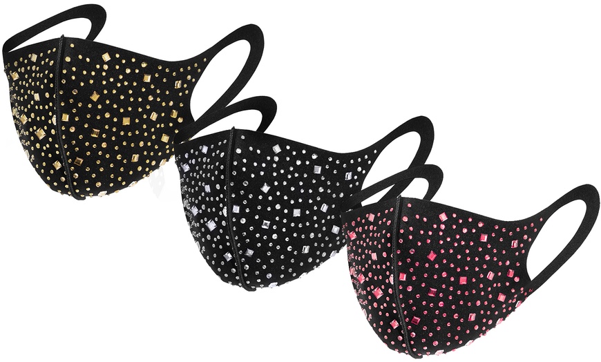 Image 16: 1, 2, 3 ou 4 masques à strass