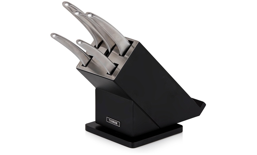 Image 2: Tower 5-Pc Rotating Knife Block