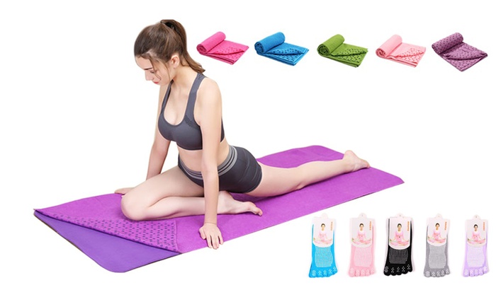 Yoga Gym Towel Mat and Socks
