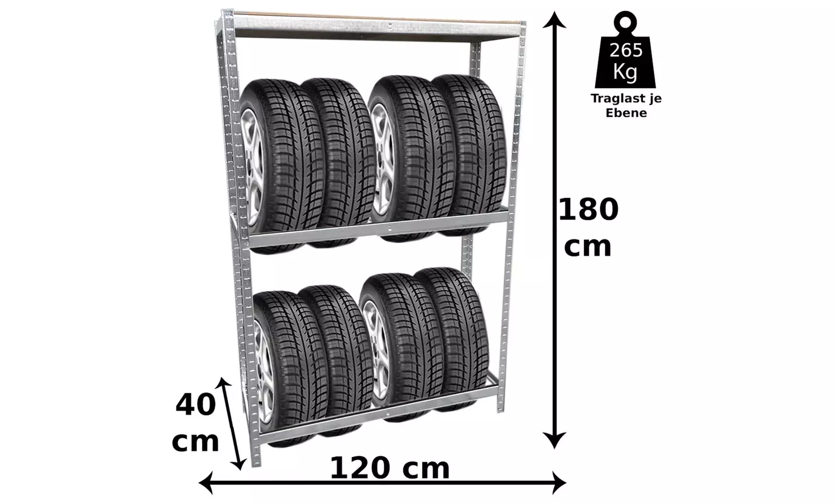 Grafner Schwerlastregal für Reifen SR10540 - Second Medium