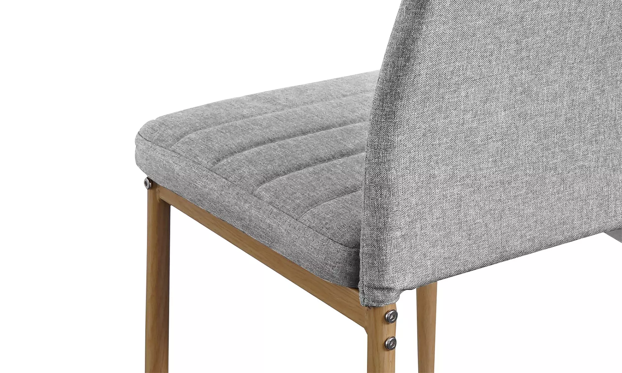 Silla moderna con asiento de tela y patas de metal, de Sampur