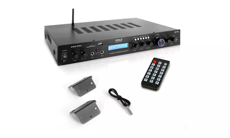 Pyle PDA7BU Home Theater Amplifier Audio Receiver Sound System with Bluetooth Wireless Streaming - Second Medium
