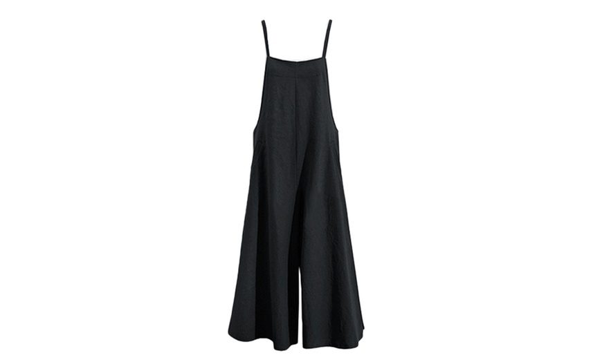 Image 6: Women's Long Wide Leg Dungarees