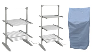 2-or 3-Tier Heated Clothes Airer with an Optional Cover 