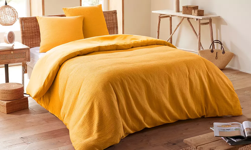 Honingraat katoenen dekbedovertrek set