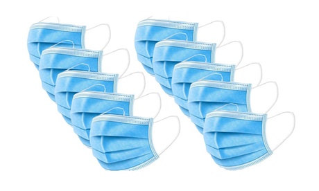 10 mascherine protettive monouso con 3 strati