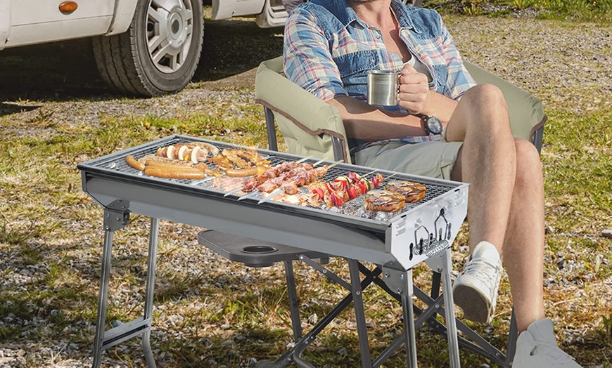 Image 8: Outsunny Portable BBQ Grill Range