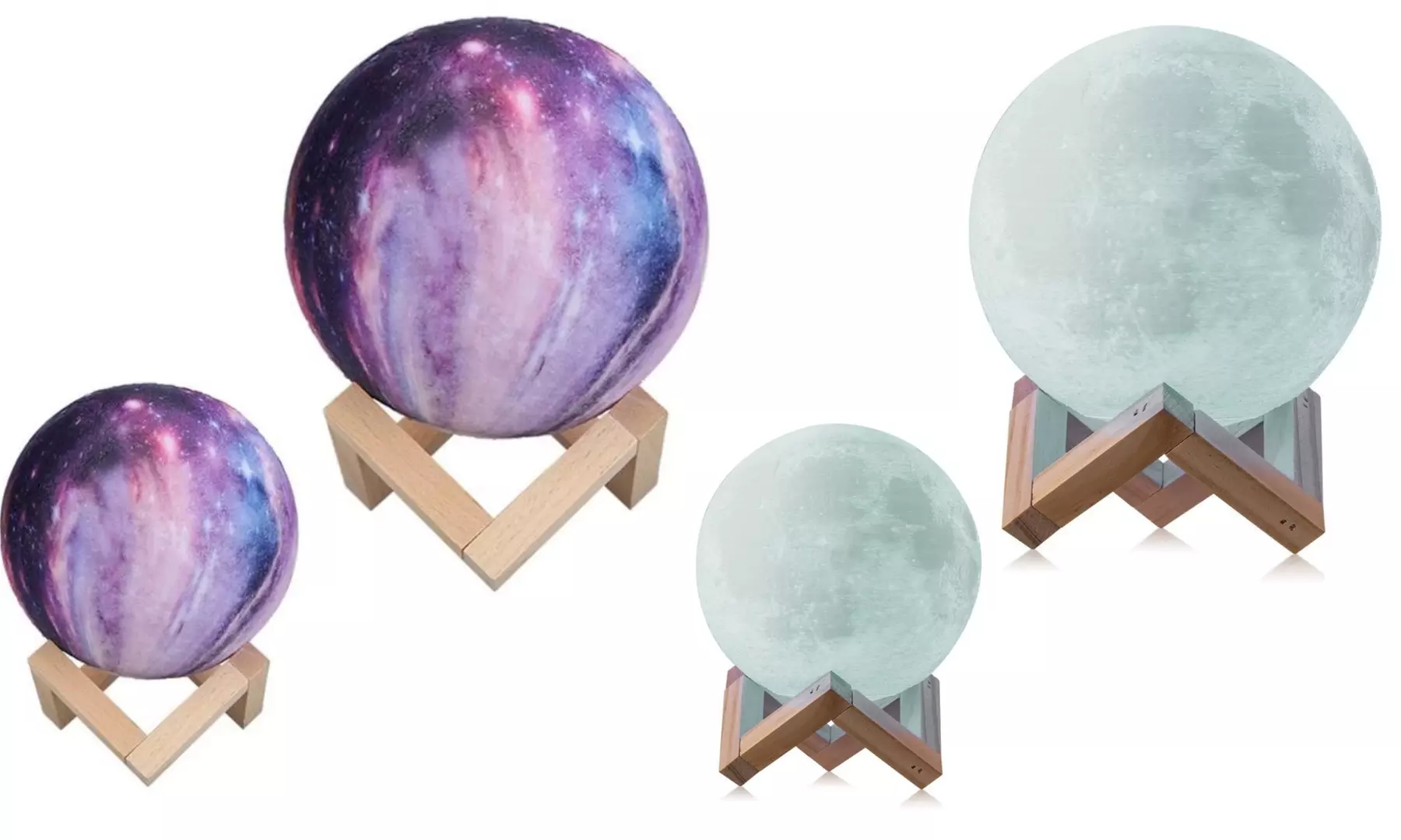 Moon, Galaxy, or Earth Color-Changing 3D Lamp with Touch Sensor and Remote Control - Primary Image