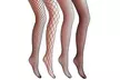 4 Packs Magik Women Fishnet Stocking Cross Seamless Nylon Mesh Tights Pantyhose - Second Medium