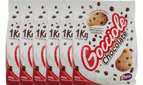 6 o 12 confezioni di biscotti Gocciole da 1 kg ciascuno
