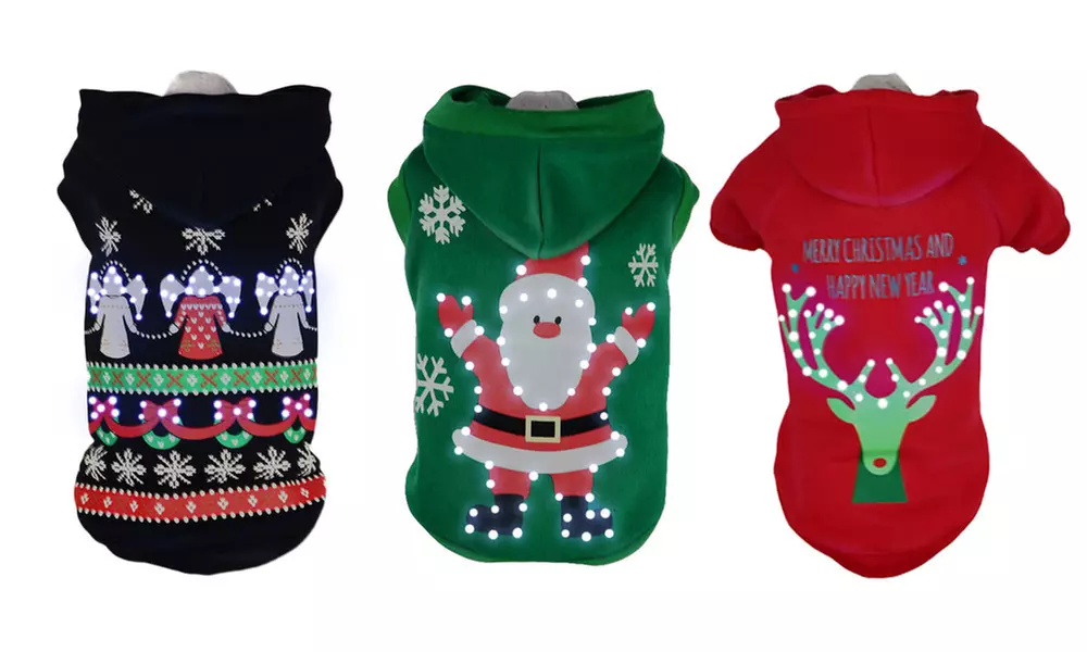 Holiday Themed LED Dog Hoodies - Primary Image