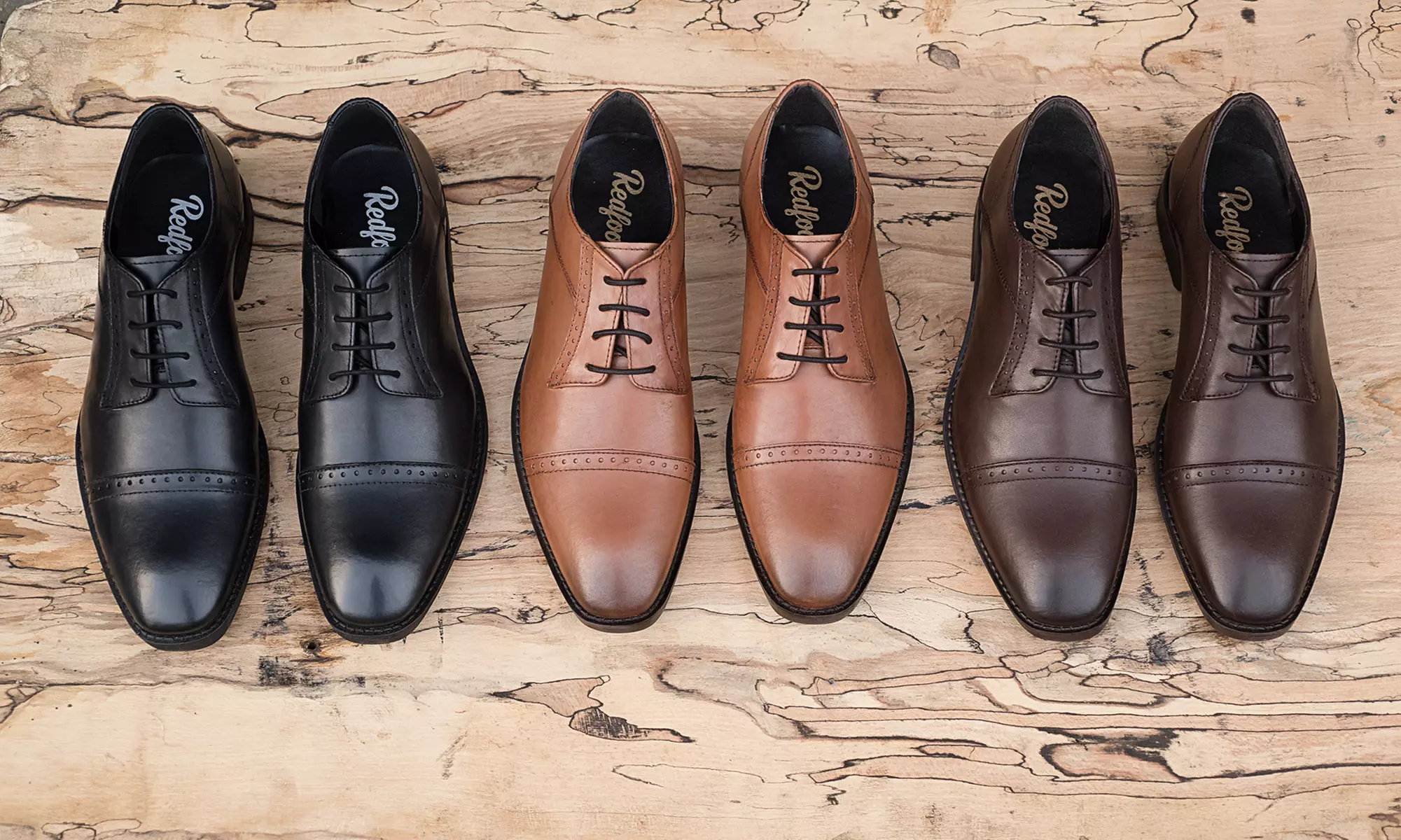 Redfoot Herren-Lederschuhe in Schwarz, Braun oder Hellbraun - Primary Image