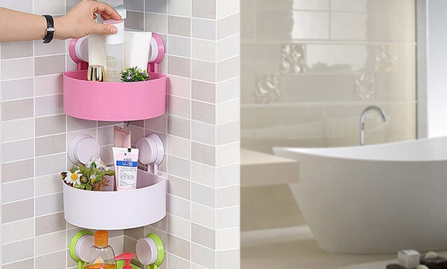 Image 1: Bathroom Storage Suction Holders