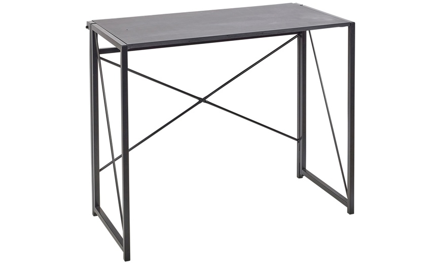 Image 14: Wooden Foldable Table with Steel Tube Legs