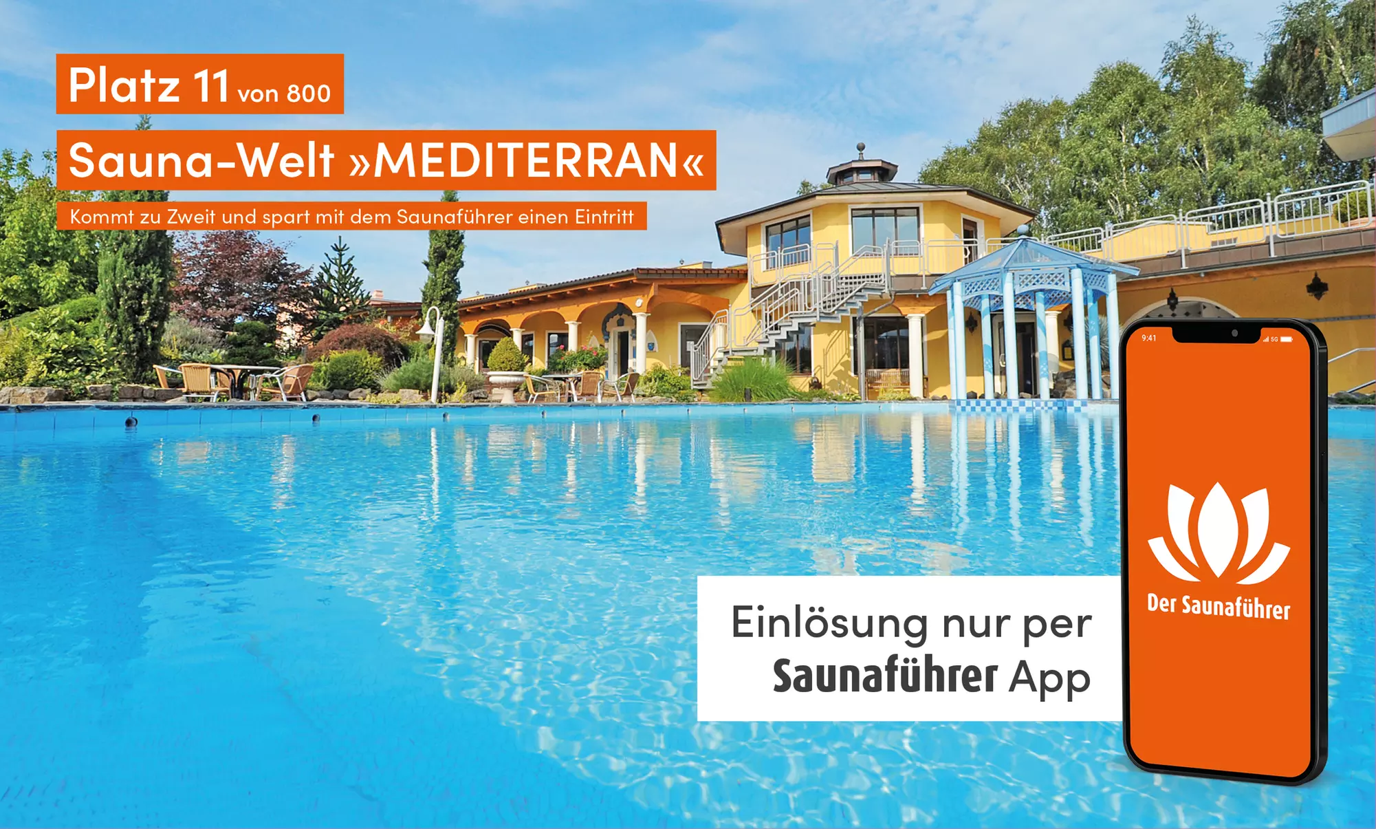 2:1 Gutschein für die Sauna-Welt „MEDITERRAN“ (50% sparen) - Primary Image