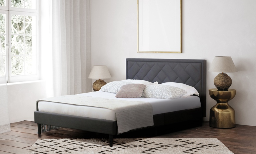 Image 1: Fabric Silverton Bed with Optional Mattress