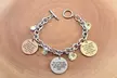 Tri-Tone Inspirational Charm Link Bracelet Made with Swarovski by Pink Box - Image 5