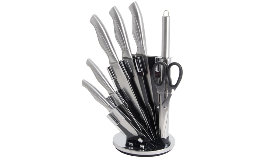 Image 2: Eight pieces Kitchen Knife Set with Rotating Block