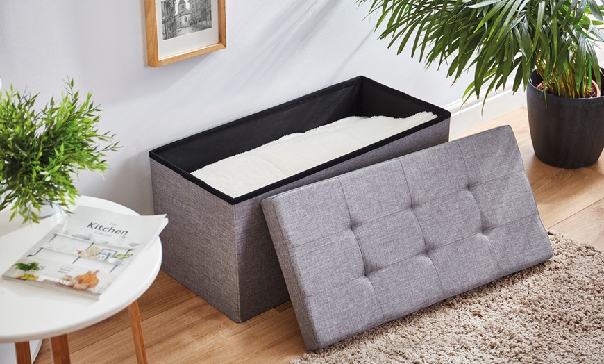 Image 25: Foldable Ottoman Storage Box