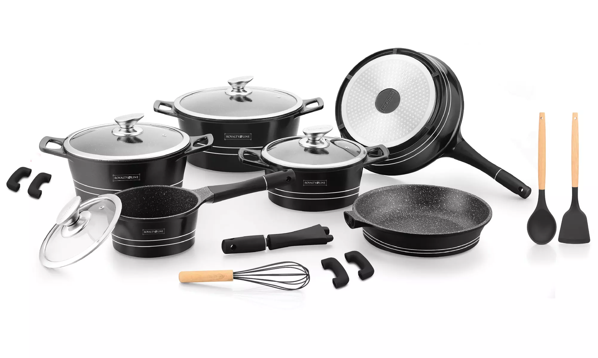 Batterie de cuisine 17 pièces en aluminium de Royalty Line