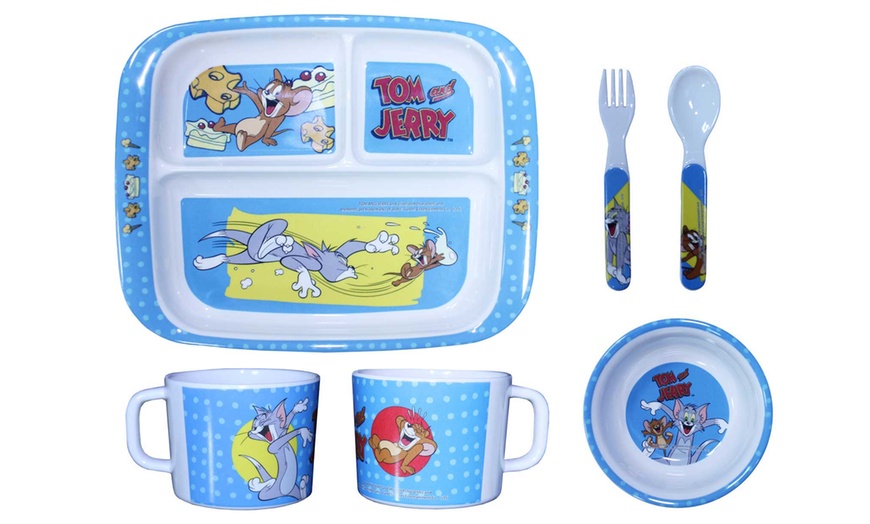 Image 2: Five-Piece Mealtime Melamine Sets