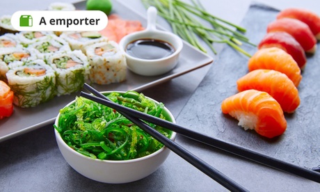 40 pièces de spécialités japonaises avec soupes pour 2 personnes à 22 € au  restaurant Asian Sushi And Tandoori
