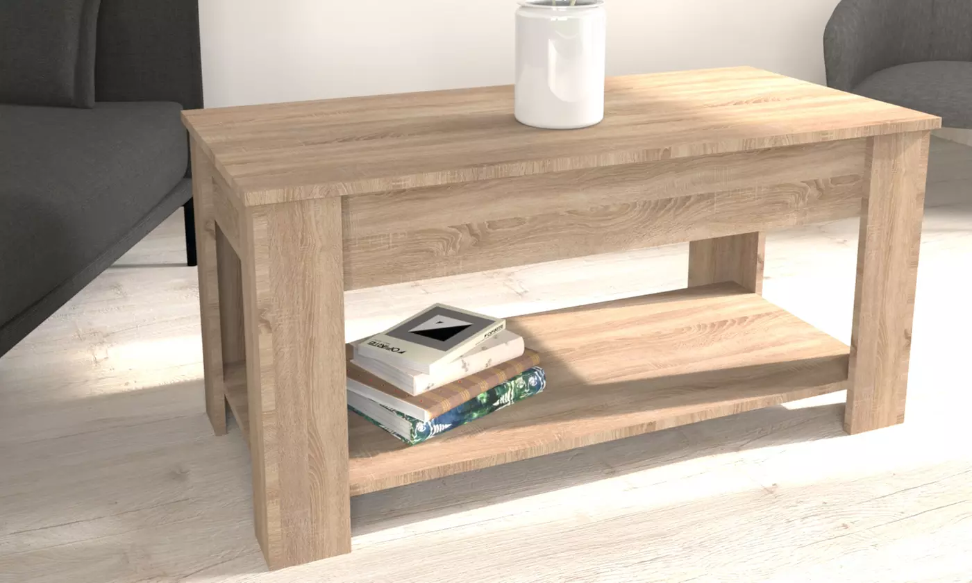 Table basse "Utah" avec plateau relevable, coloris au choix, livraison offerte - Primary Image