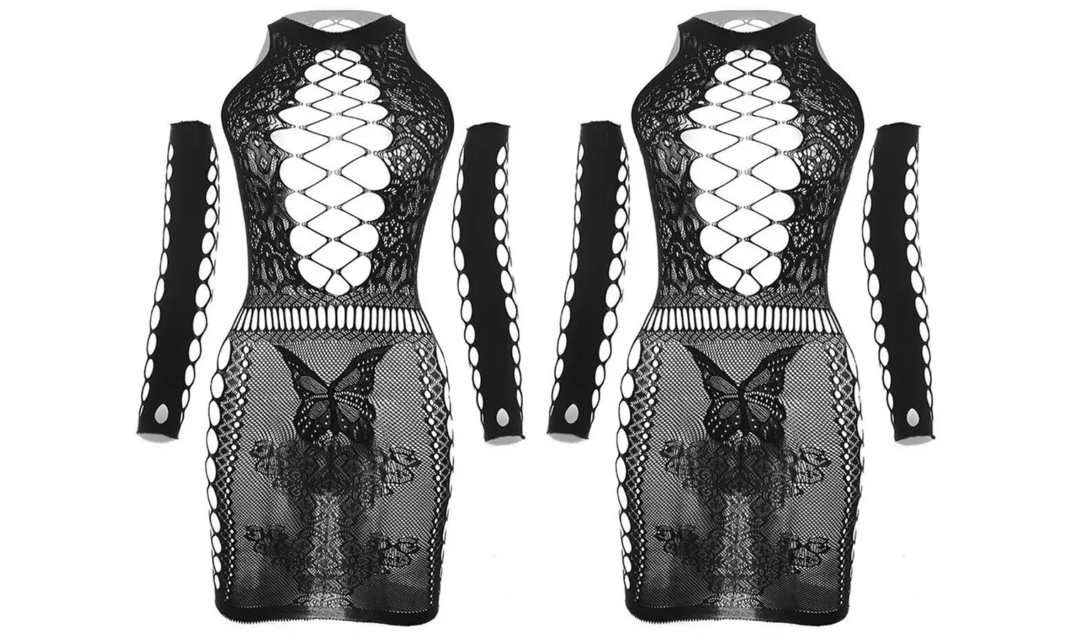 1 of 2 kanten babydoll bodysuits