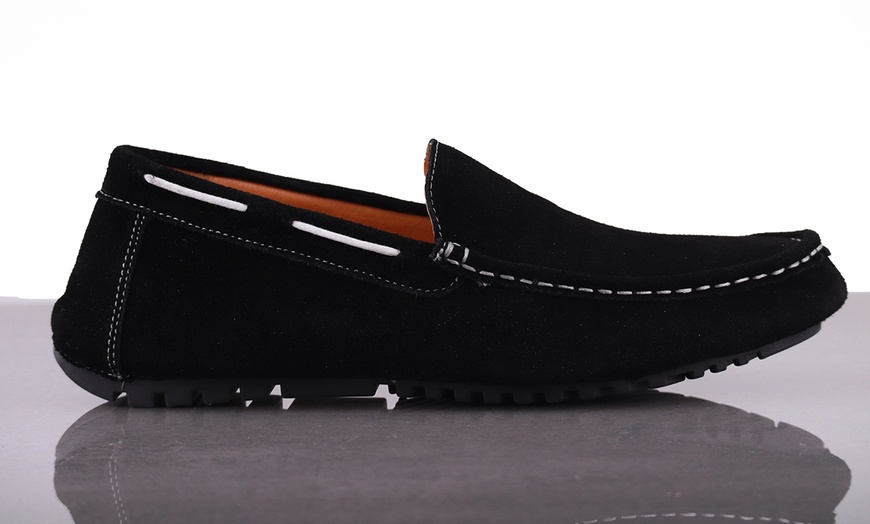 Image 4: Men's Leather Suede Loafers