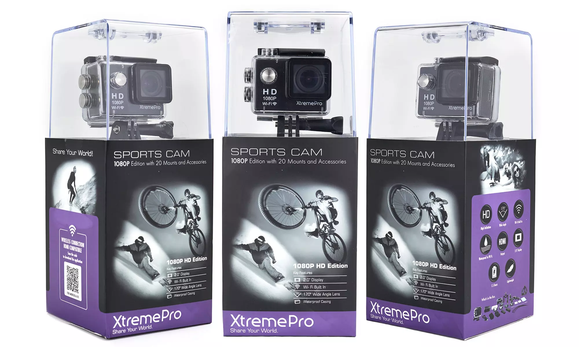 XtremePro HD 1080p Sports Camera Bundle with Mounts and Accessories - Second Medium