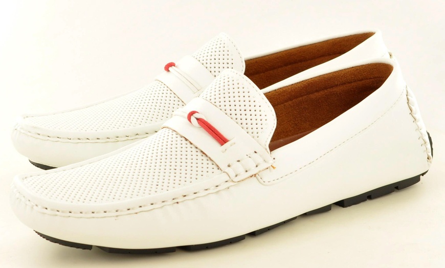 Image 16: Men's Perforated Casual Loafers