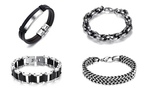 One or Four Stainless Steel Men's Bracelets